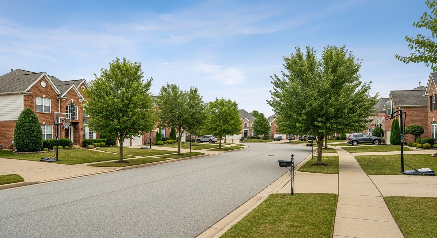 Wooded streets in Karrington Woods