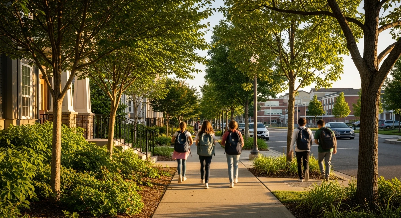 Residents walking in Laurel Grove