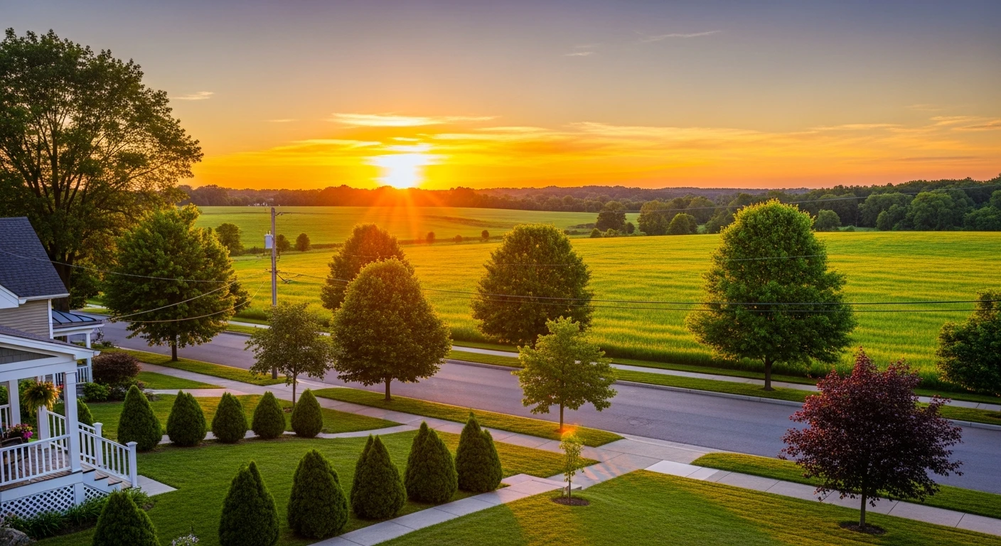 Mars downtown with shops and park
